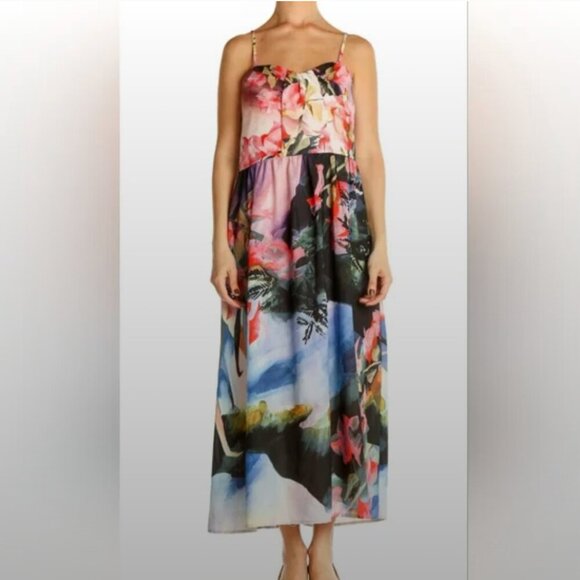 Corey Lynn Calter Daybreak Dress Sleeveless Floral Midi Anthropologie Size 2 - Picture 1 of 8